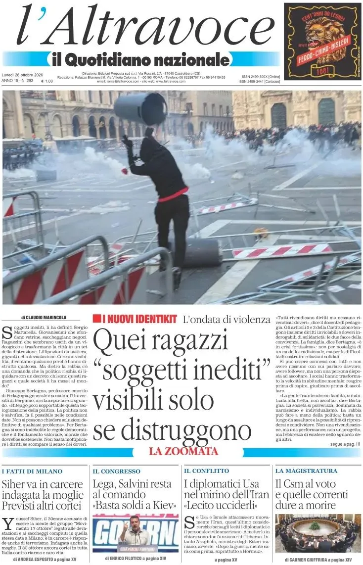 Prima-pagina-il-quotidiano-del-sud-edizione-di-oggi-26-10-2026
