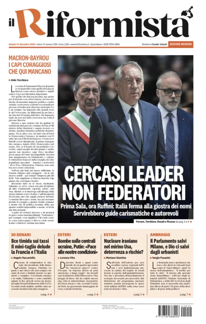 Prima-pagina-il-riformista-edizione-del-14-Dicembre-2024