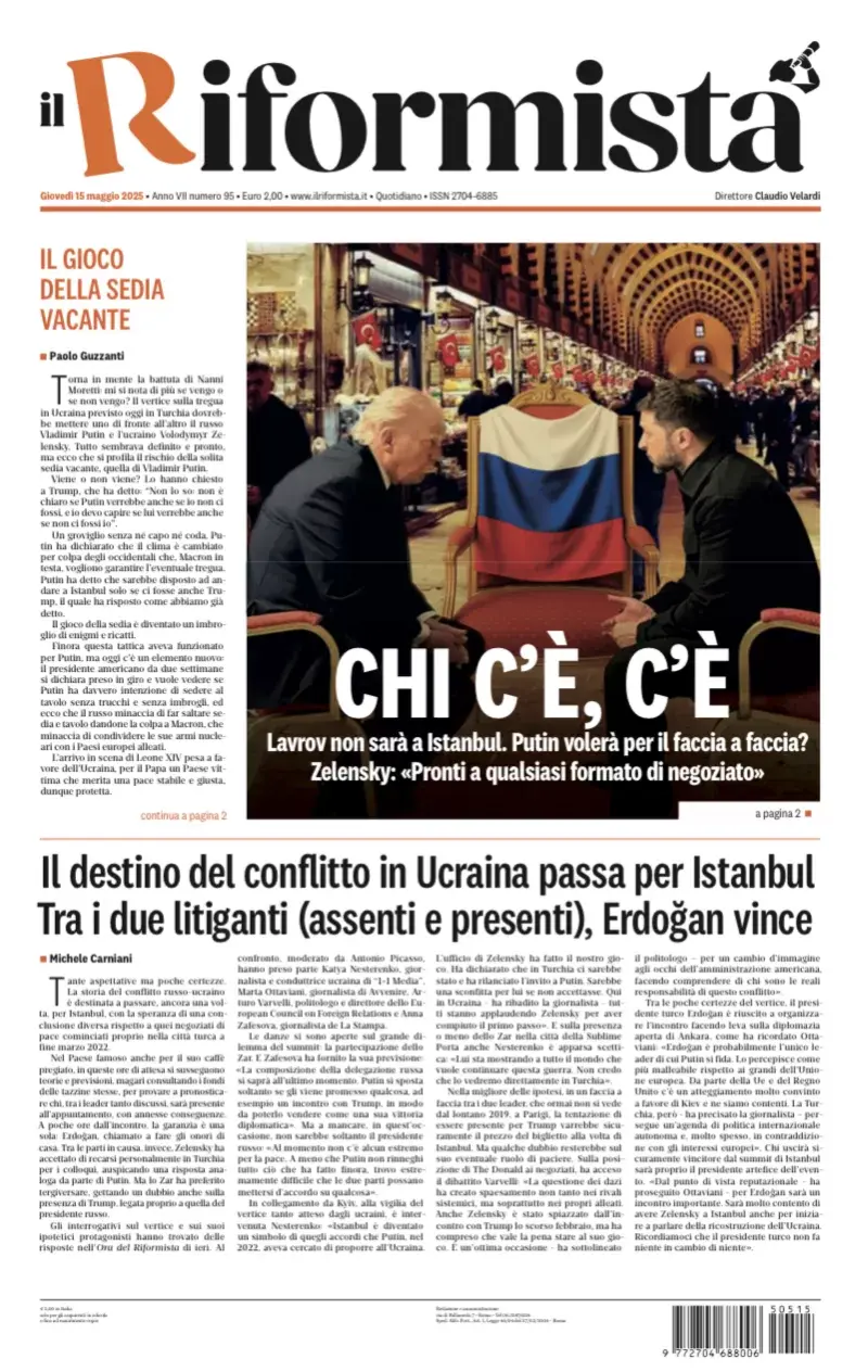 Prima-pagina-il-riformista-edizione-del-15-Maggio-2025