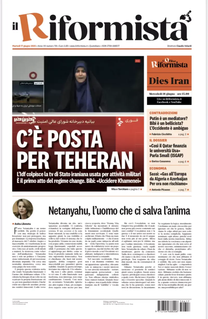 Prima-pagina-il-riformista-edizione-del-17-Giugno-2025