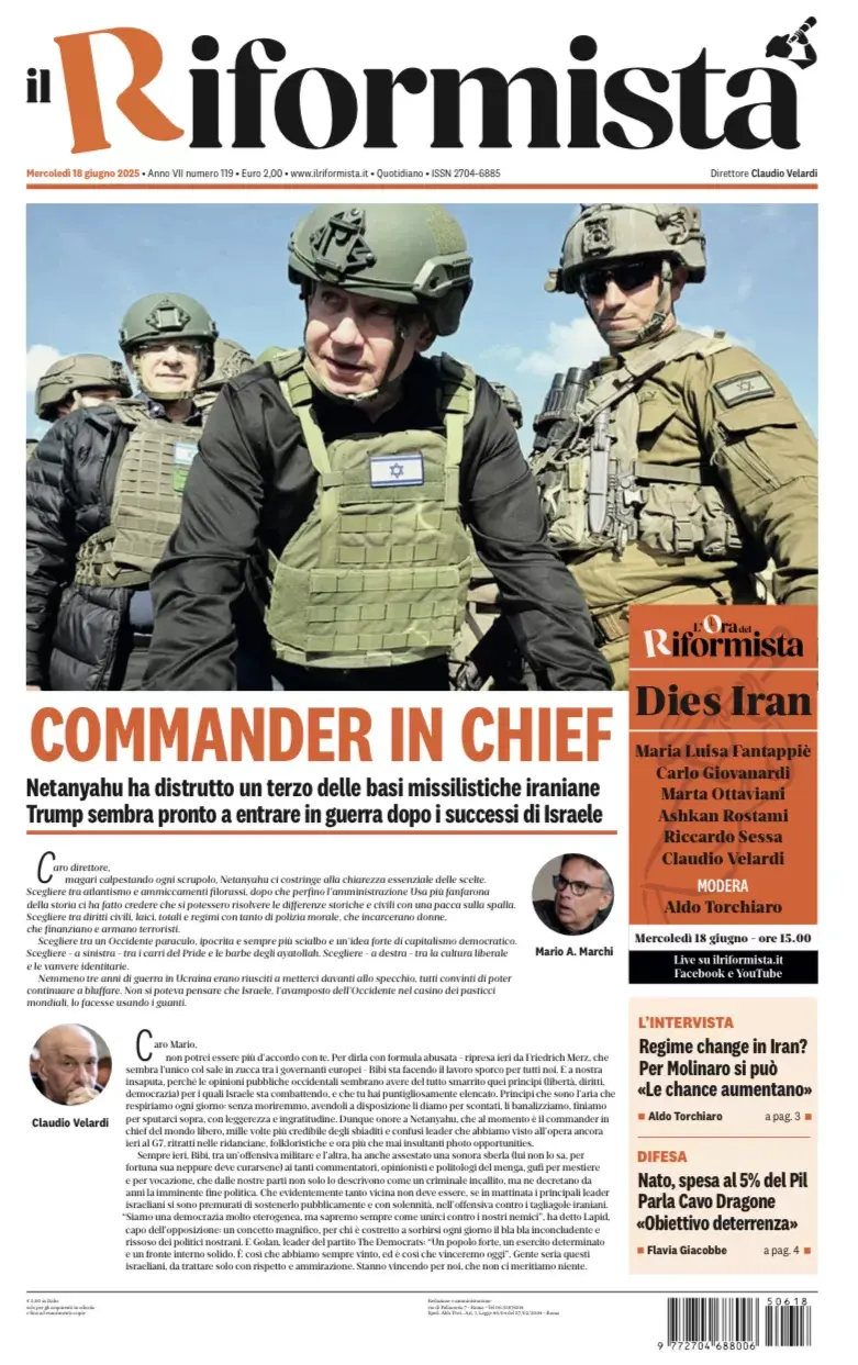 Prima-pagina-il-riformista-edizione-del-18-Giugno-2025