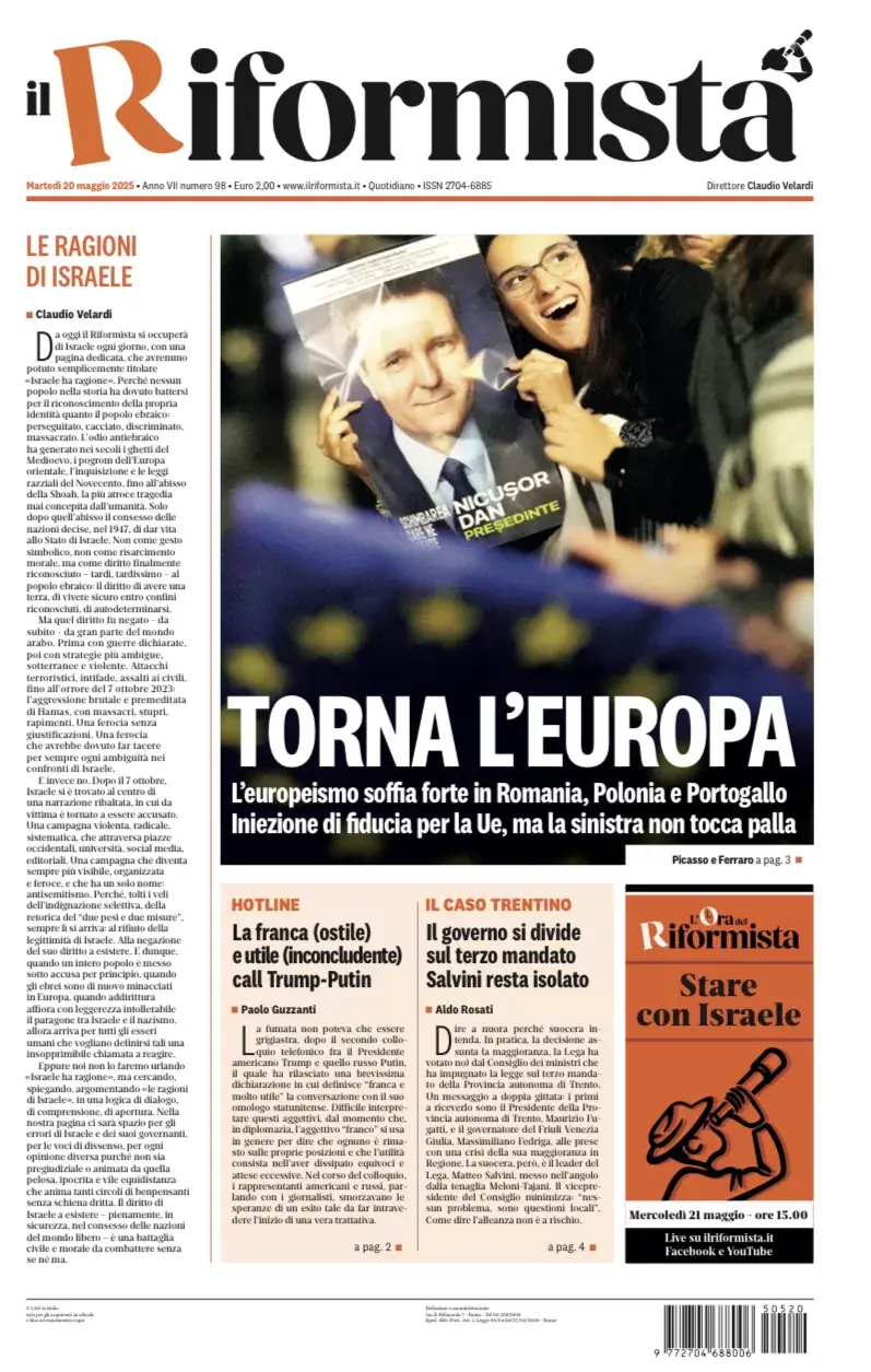 Prima-pagina-il-riformista-edizione-del-20-Maggio-2025