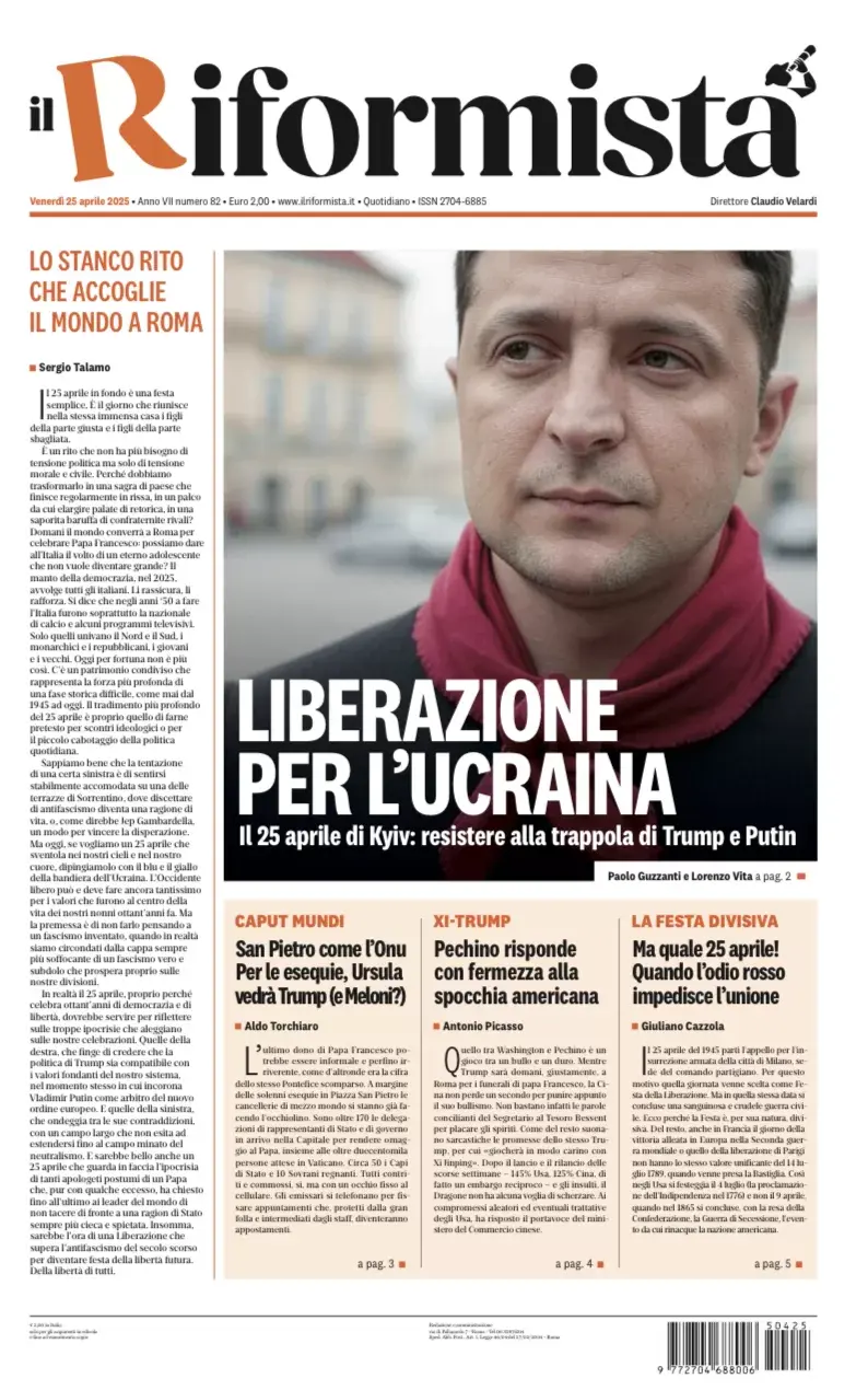 Prima-pagina-il-riformista-edizione-del-25-Aprile-2025