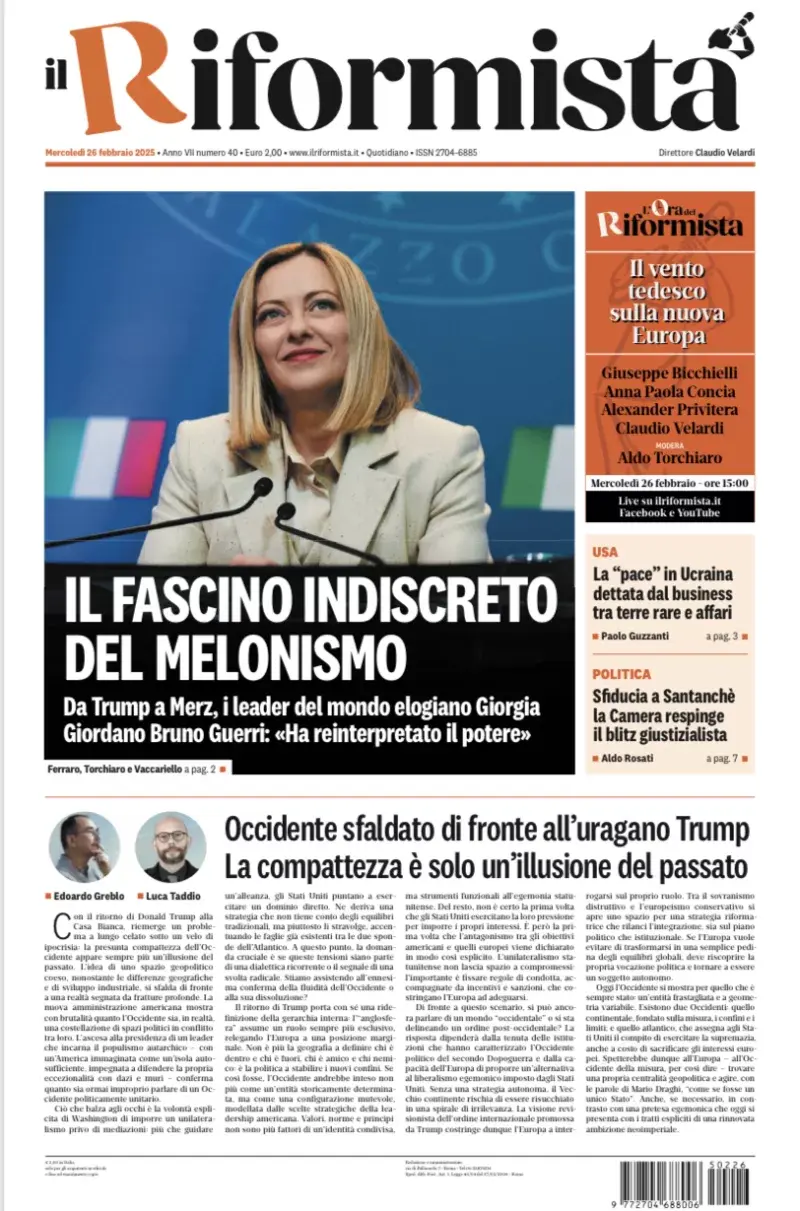Prima-pagina-il-riformista-edizione-del-26-Febbraio-2025