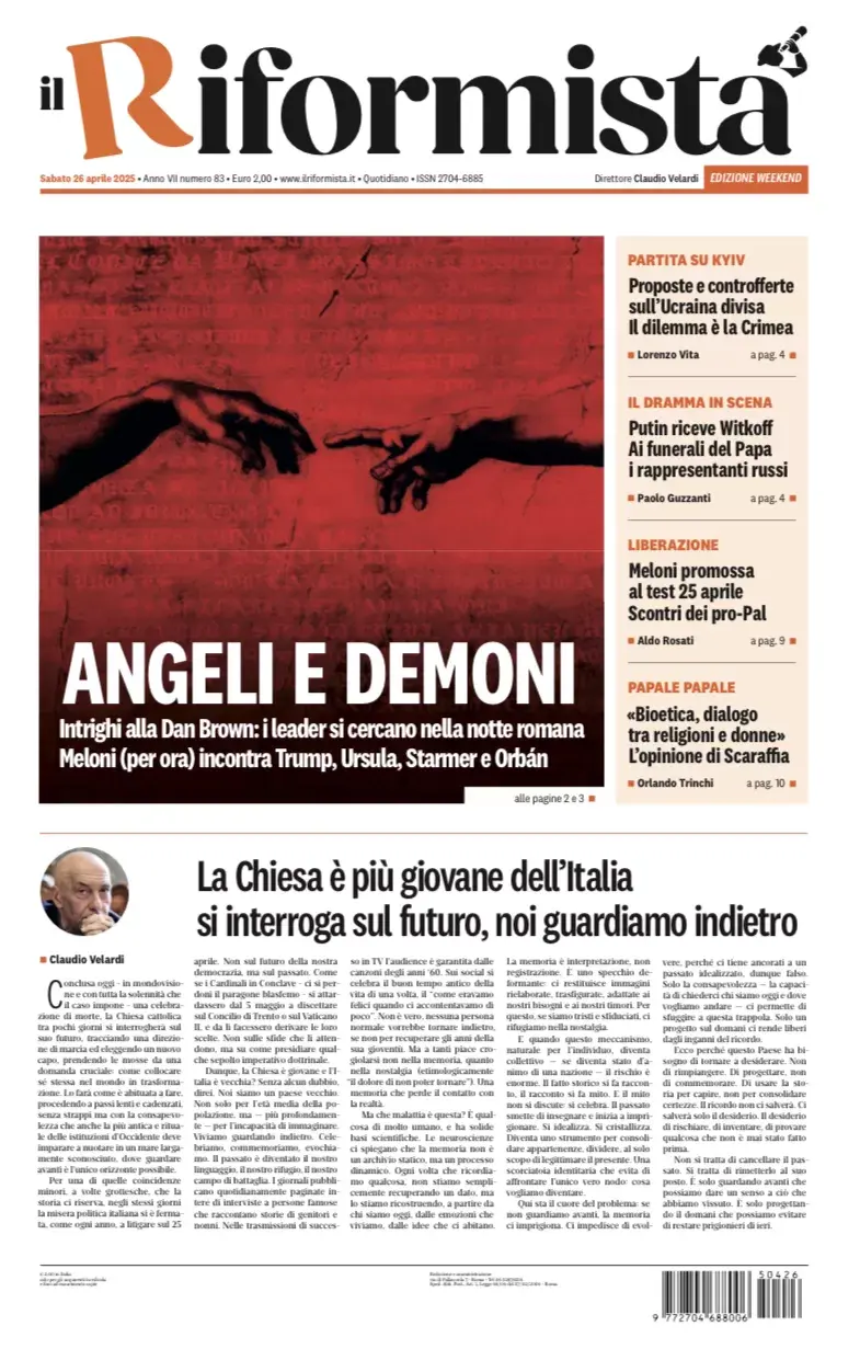 Prima-pagina-il-riformista-edizione-del-26-Aprile-2025