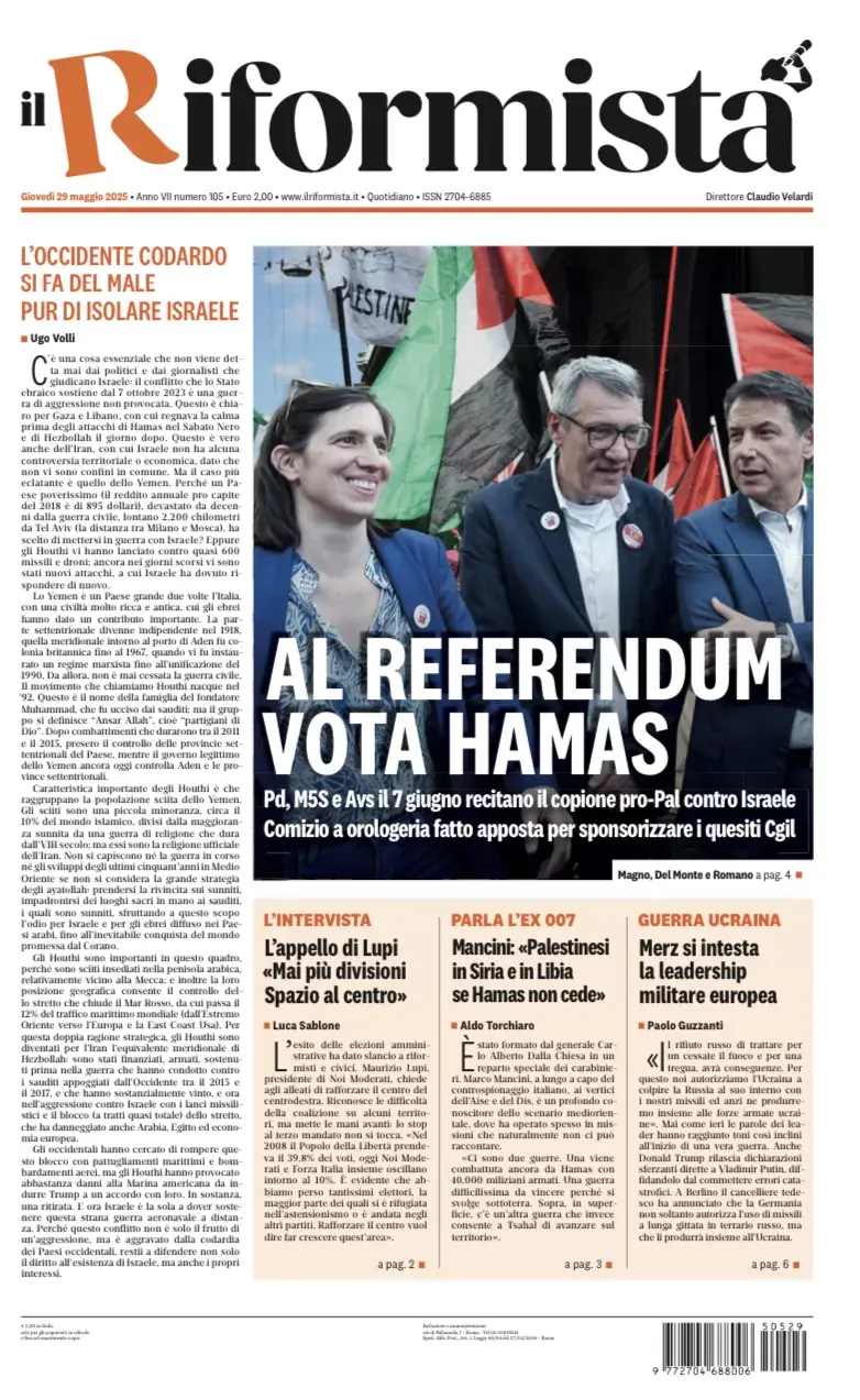 Prima-pagina-il-riformista-edizione-del-29-Maggio-2025