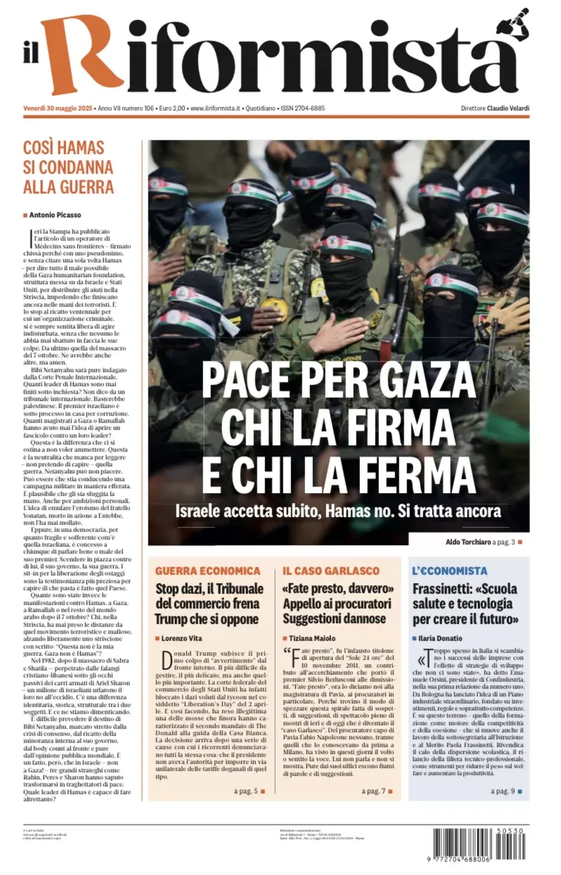 Prima-pagina-il-riformista-edizione-del-30-Maggio-2025