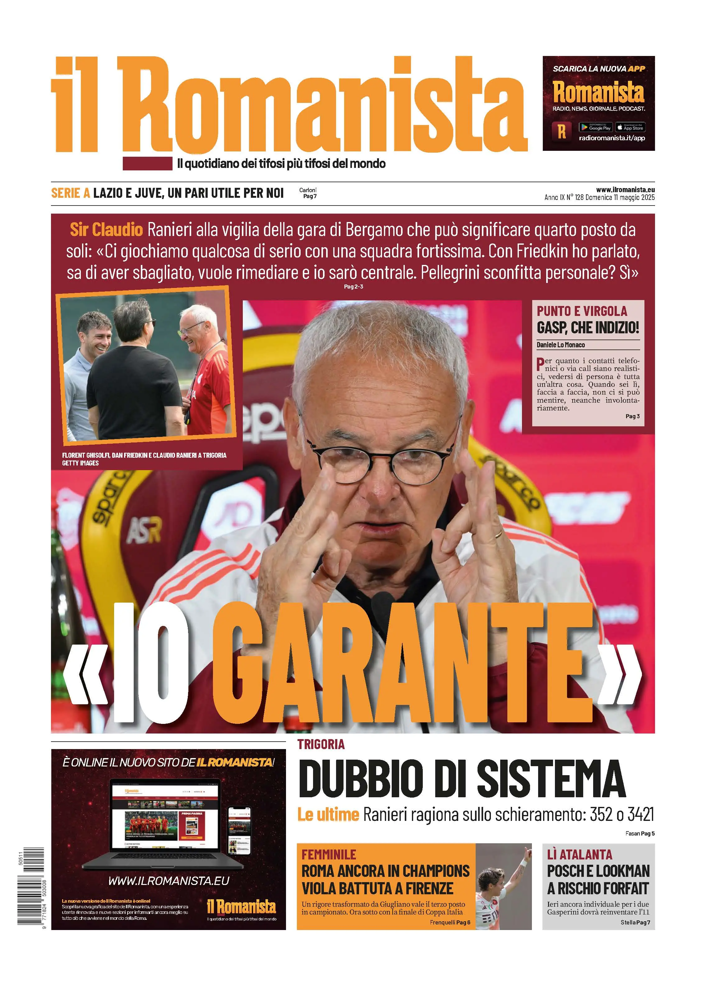 Prima-pagina-Il-Romanista-edizione-di-oggi-12-05-2025
