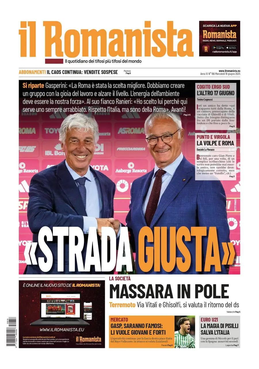 Prima-pagina-Il-Romanista-edizione-di-oggi-18-06-2025