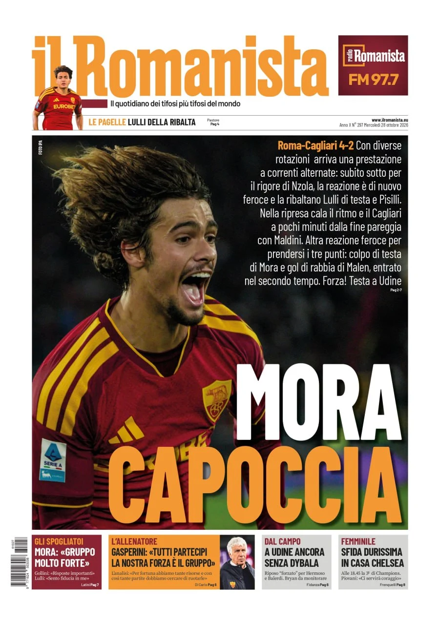 Prima-pagina-Il-Romanista-edizione-di-oggi-28-10-2026