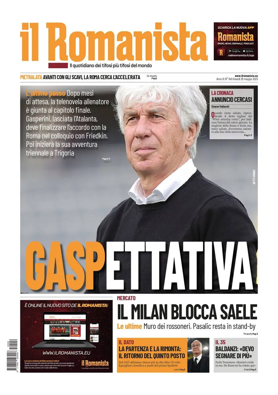 Prima-pagina-Il-Romanista-edizione-di-oggi-29-05-2025