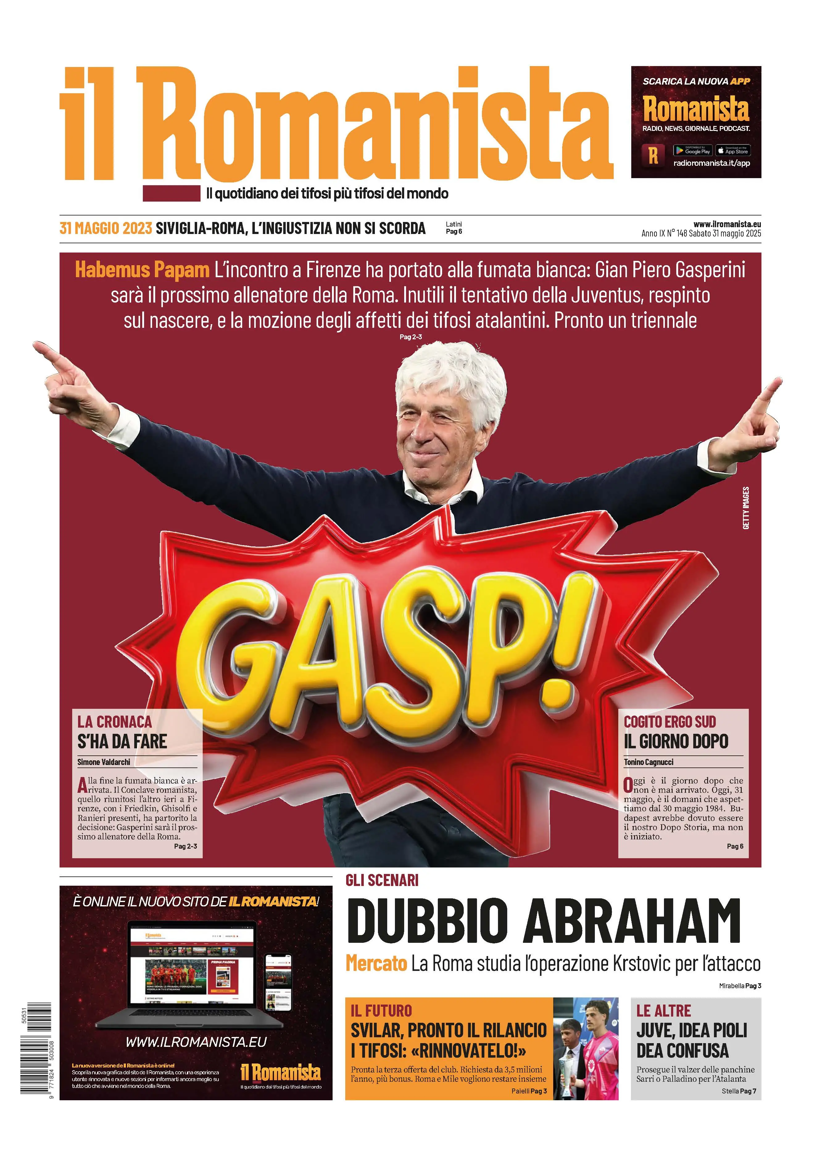 Prima-pagina-Il-Romanista-edizione-di-oggi-31-05-2025