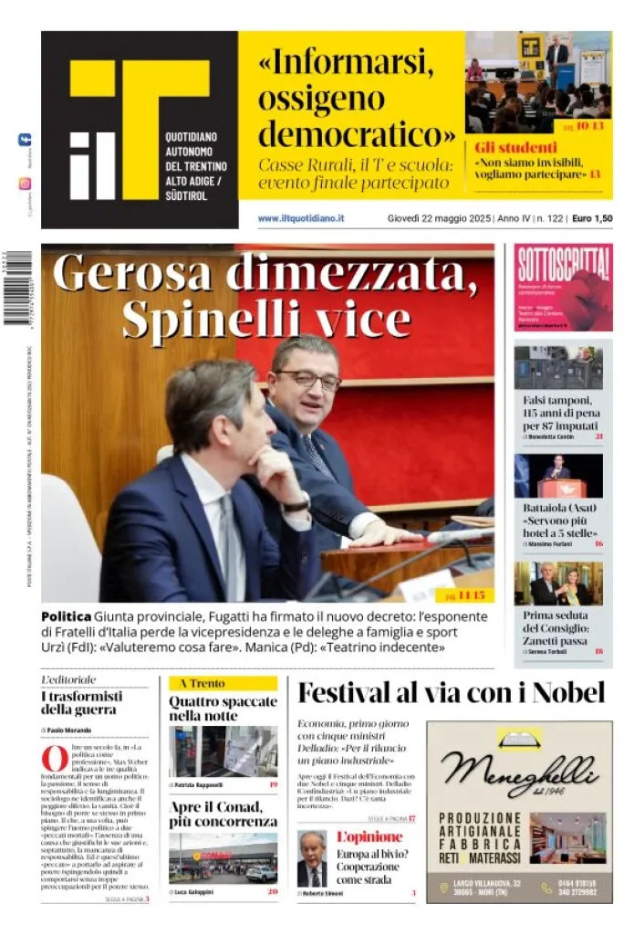 Prima-pagina-il-t-edizione-del-2025-05-22
