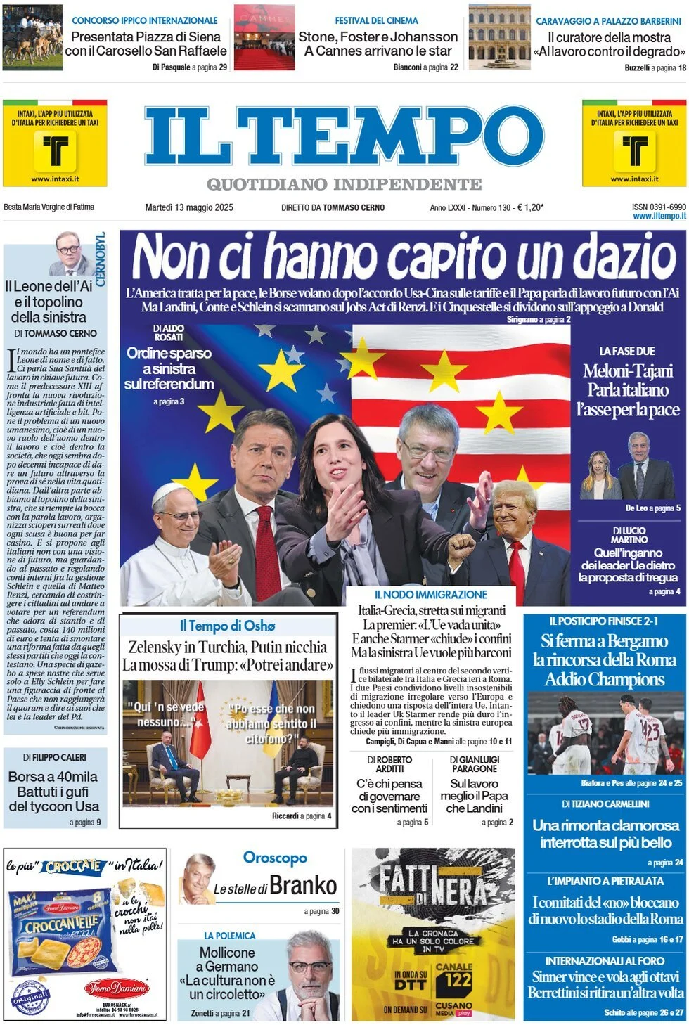 Prima-pagina-il-tempo-edizione-di-oggi-13-05-2025