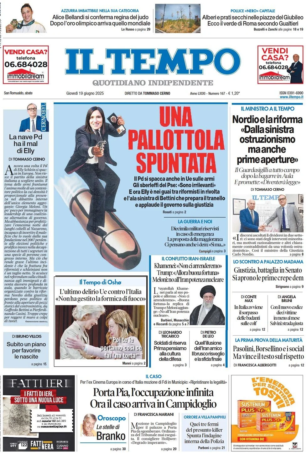 Prima-pagina-il-tempo-edizione-di-oggi-19-06-2025
