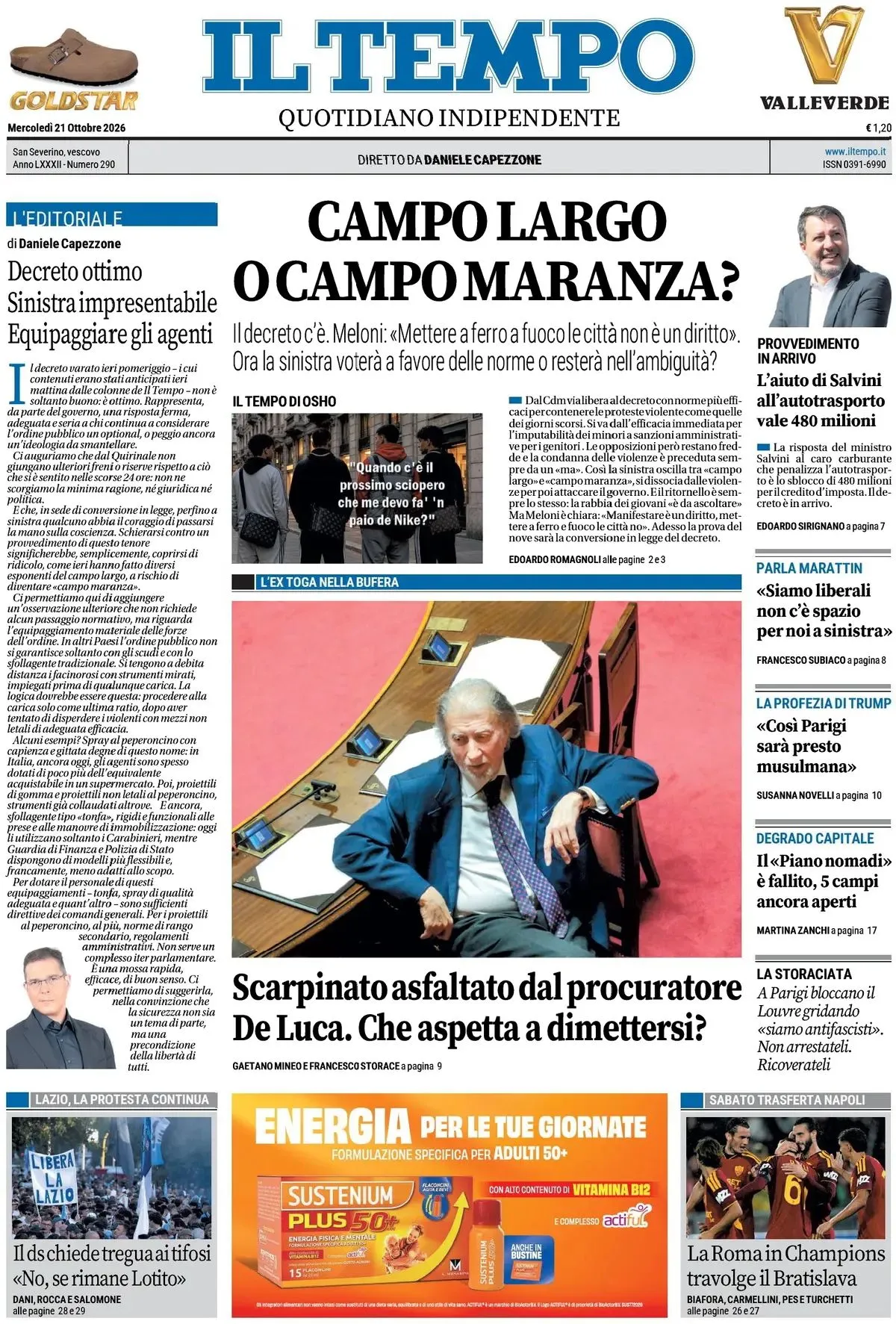 Prima-pagina-il-tempo-edizione-di-oggi-21-10-2026