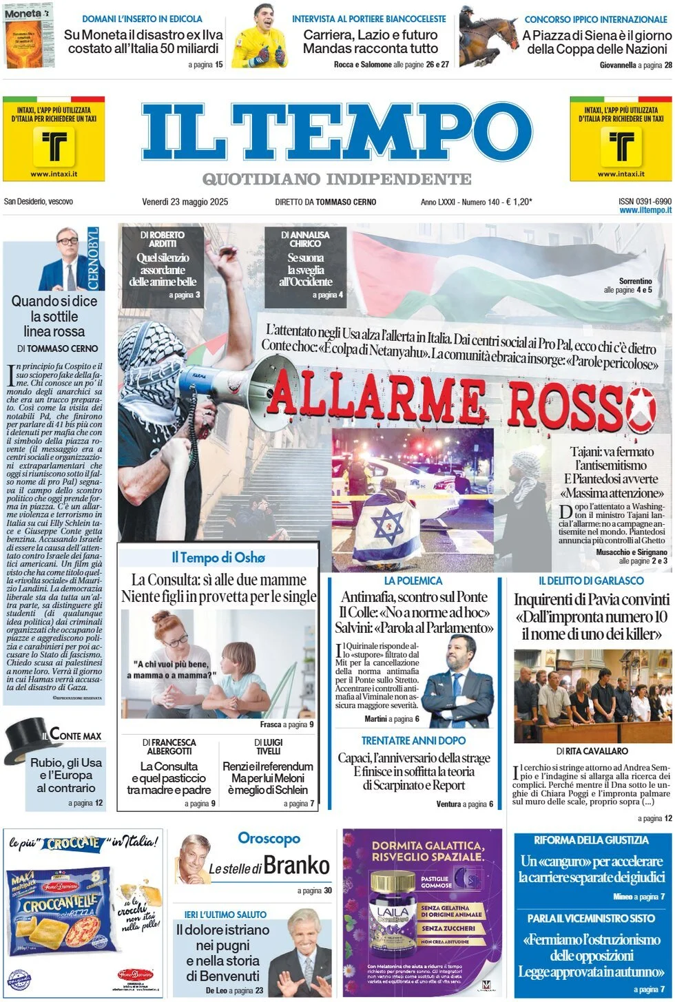 Prima-pagina-il-tempo-edizione-di-oggi-23-05-2025