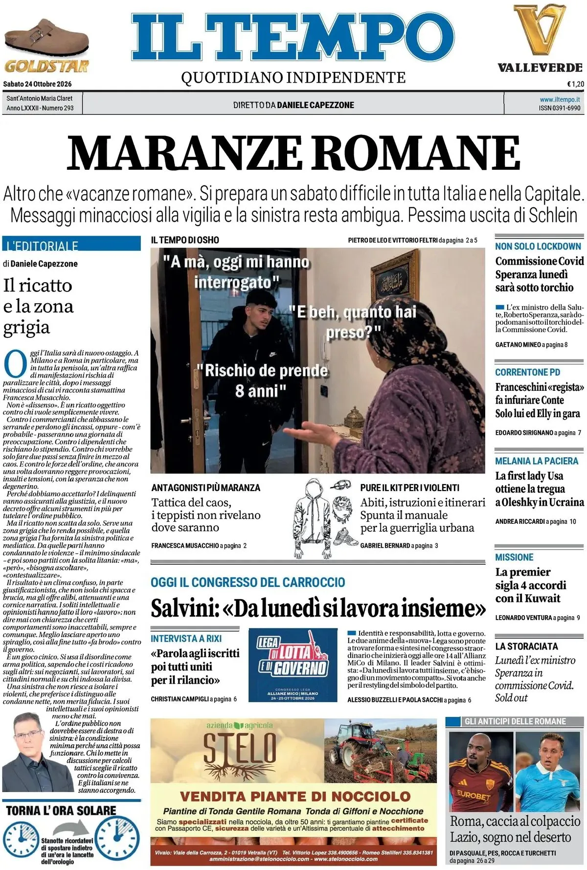 Prima-pagina-il-tempo-edizione-di-oggi-24-10-2026