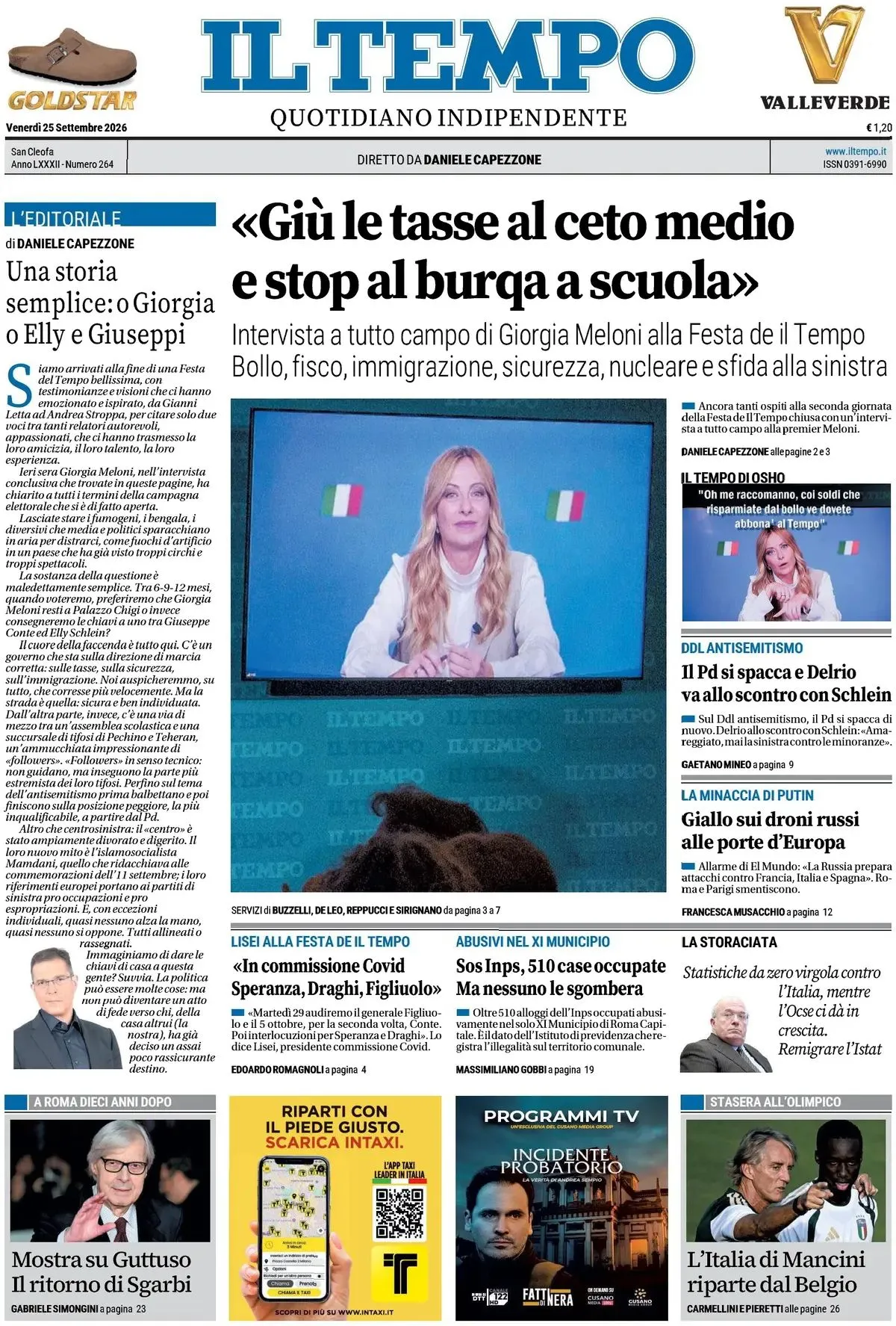 Prima-pagina-il-tempo-edizione-di-oggi-25-09-2026