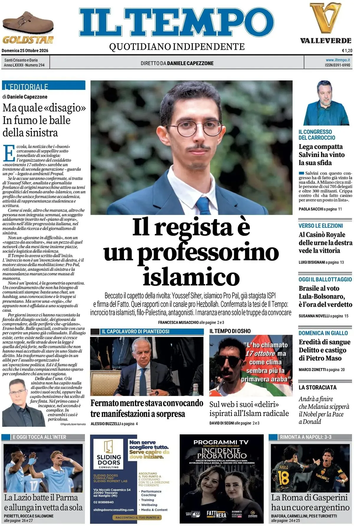 Prima-pagina-il-tempo-edizione-di-oggi-25-10-2026