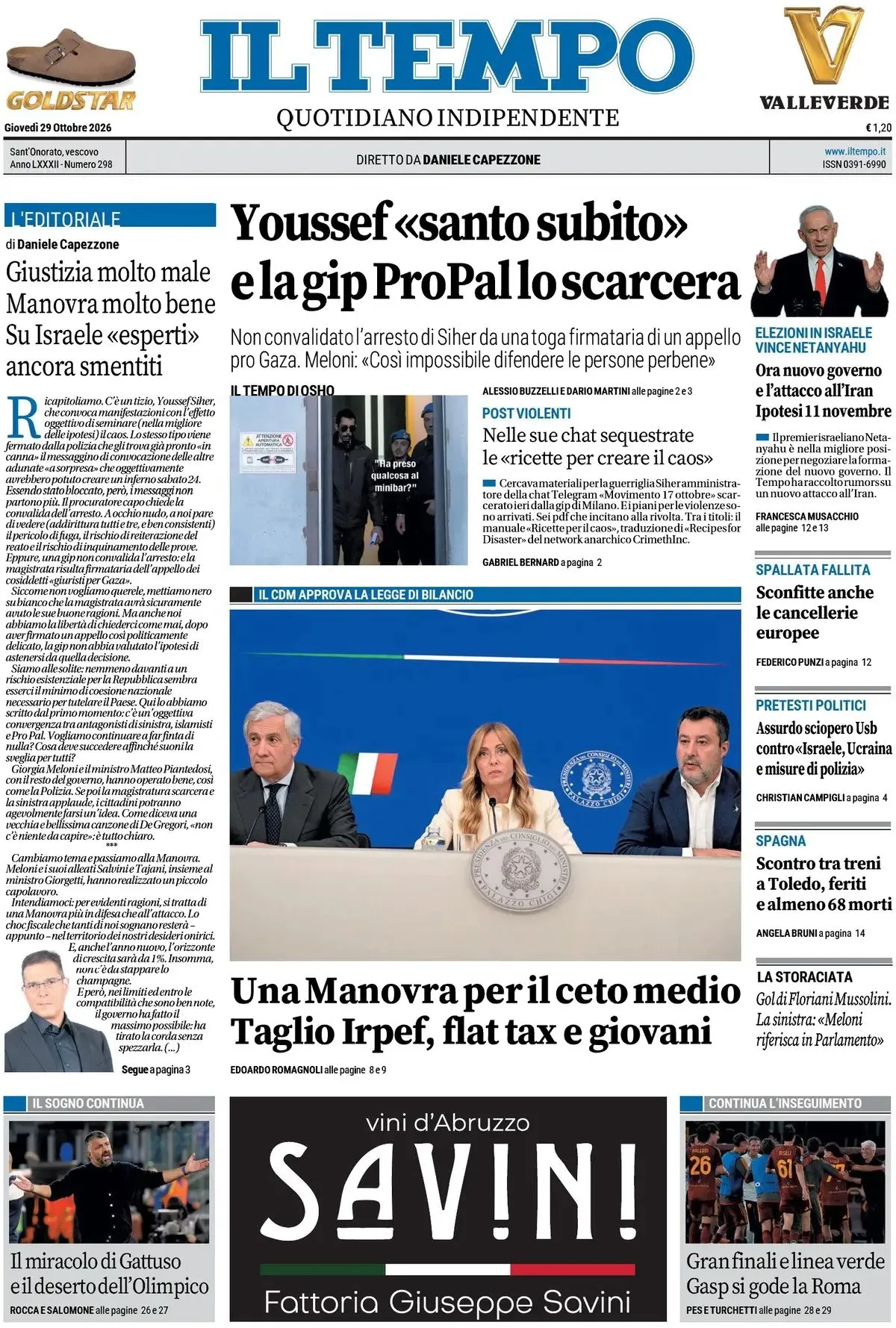 Prima-pagina-il-tempo-edizione-di-oggi-29-10-2026