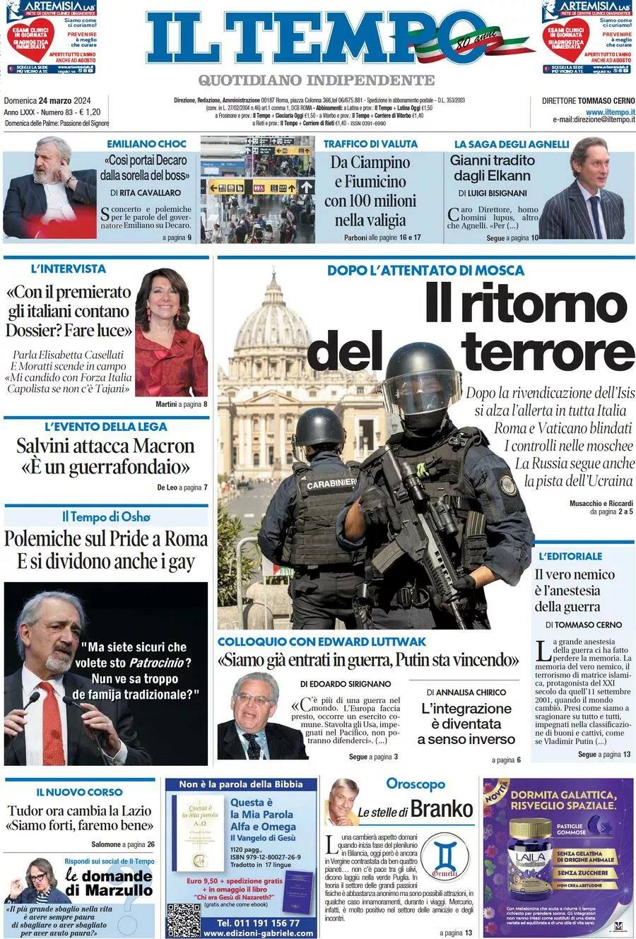 Prima-pagina-il-tempo-edizione-di-oggi-24-03-2024