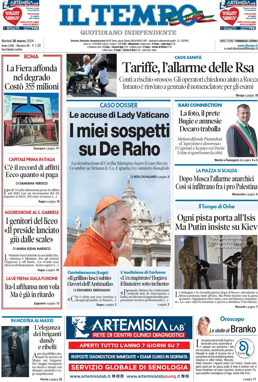 Prima-pagina-il-tempo-edizione-di-oggi-26-03-2024