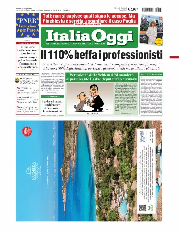 Prima-pagina-italia-oggi-edizione-del-2024-05-17