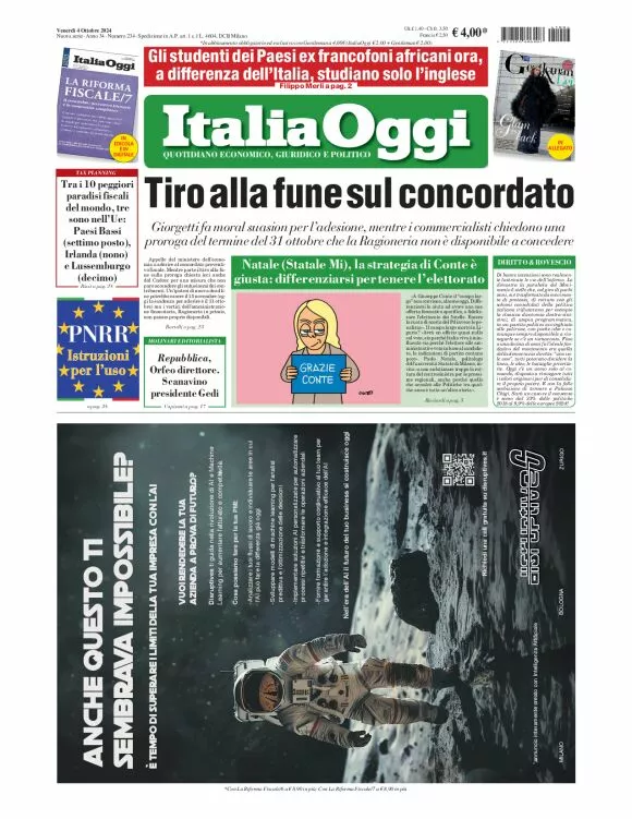 Prima-pagina-italia-oggi-edizione-del-2024-10-04