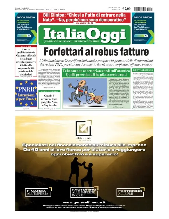 Prima-pagina-italia-oggi-edizione-del-2025-04-01