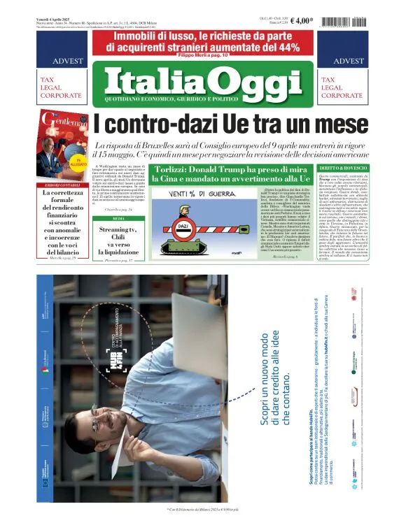 Prima-pagina-italia-oggi-edizione-del-2025-04-04