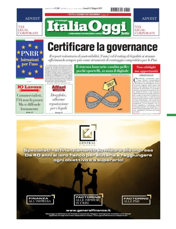 Prima-pagina-italia-oggi-edizione-del-2025-05-12