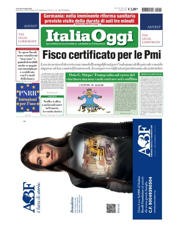 Prima-pagina-italia-oggi-edizione-del-2025-06-19