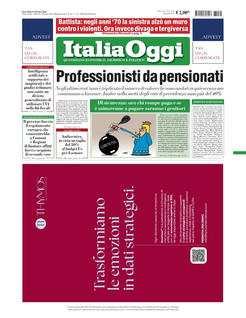 Prima-pagina-italia-oggi-edizione-del-2026-10-21