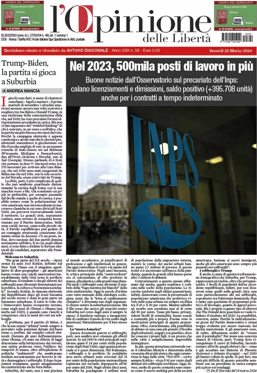Prima-pagina-l-opinione-delle-liberta-edizione-di-oggi-22-03-2024