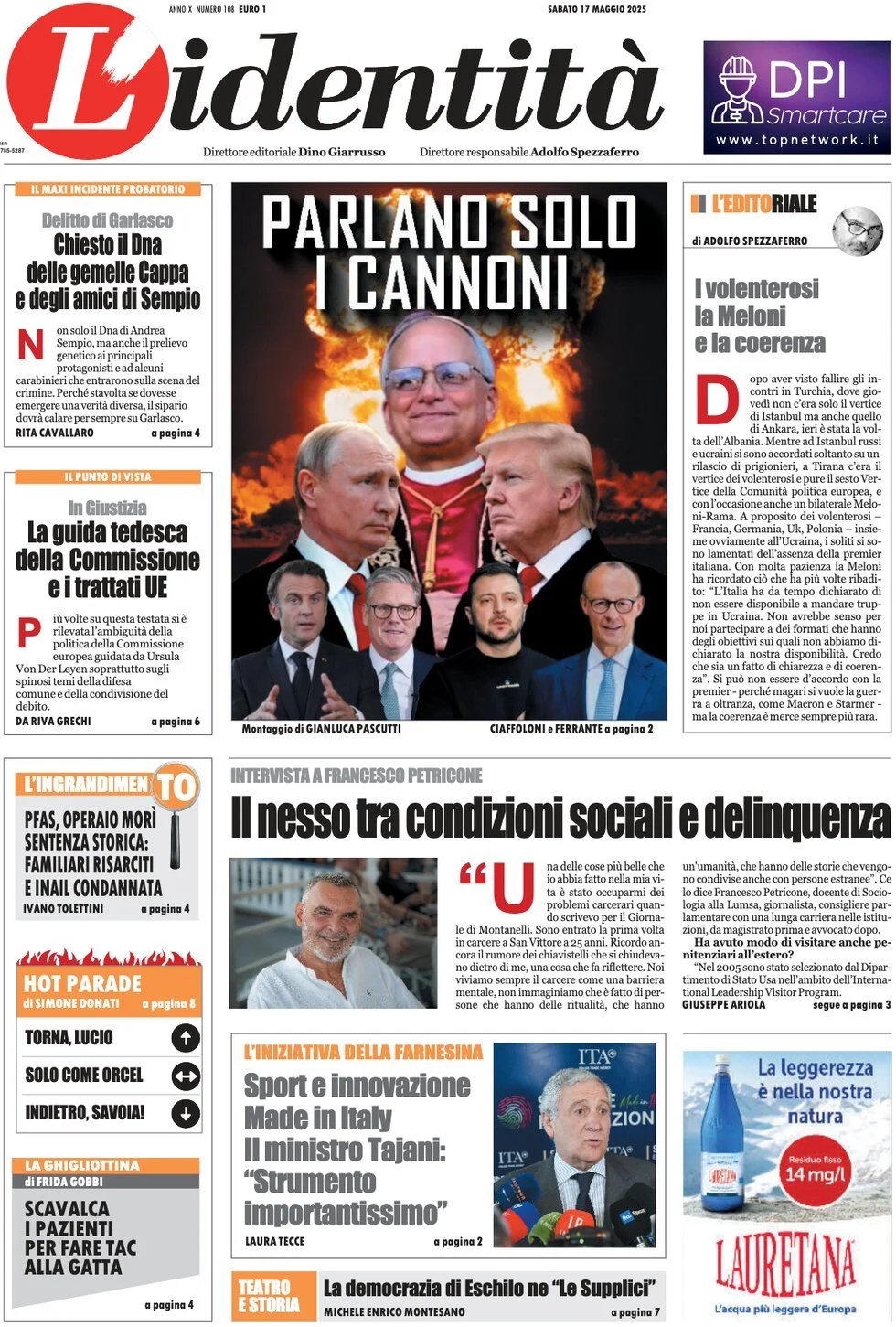 Prima-pagina-l-identita-edizione-di-oggi-19-05-2025
