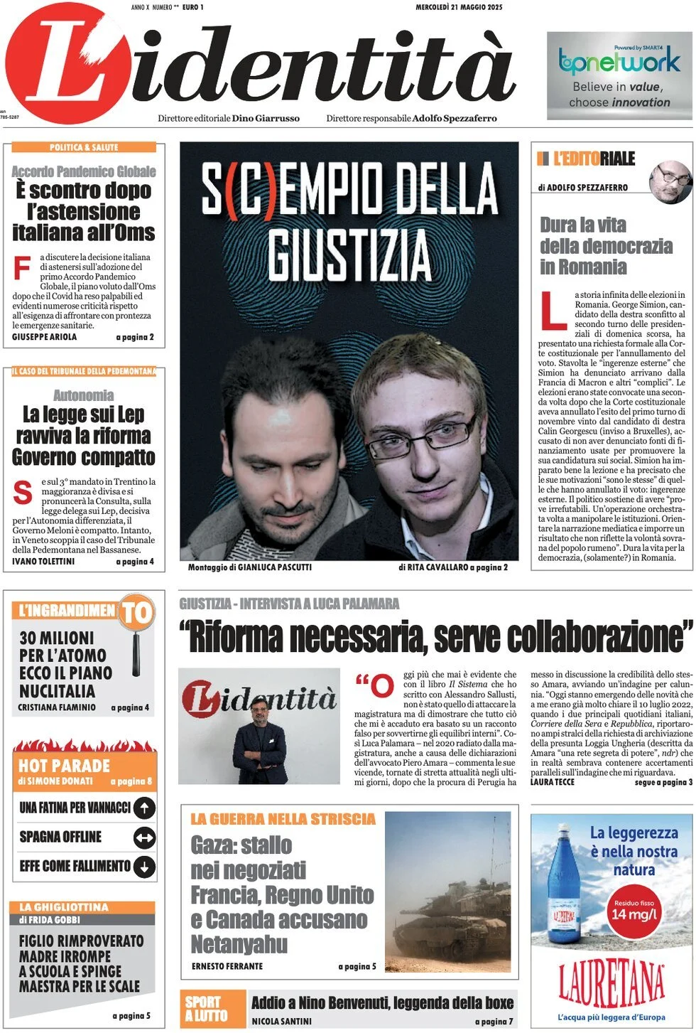 Prima-pagina-l-identita-edizione-di-oggi-21-05-2025