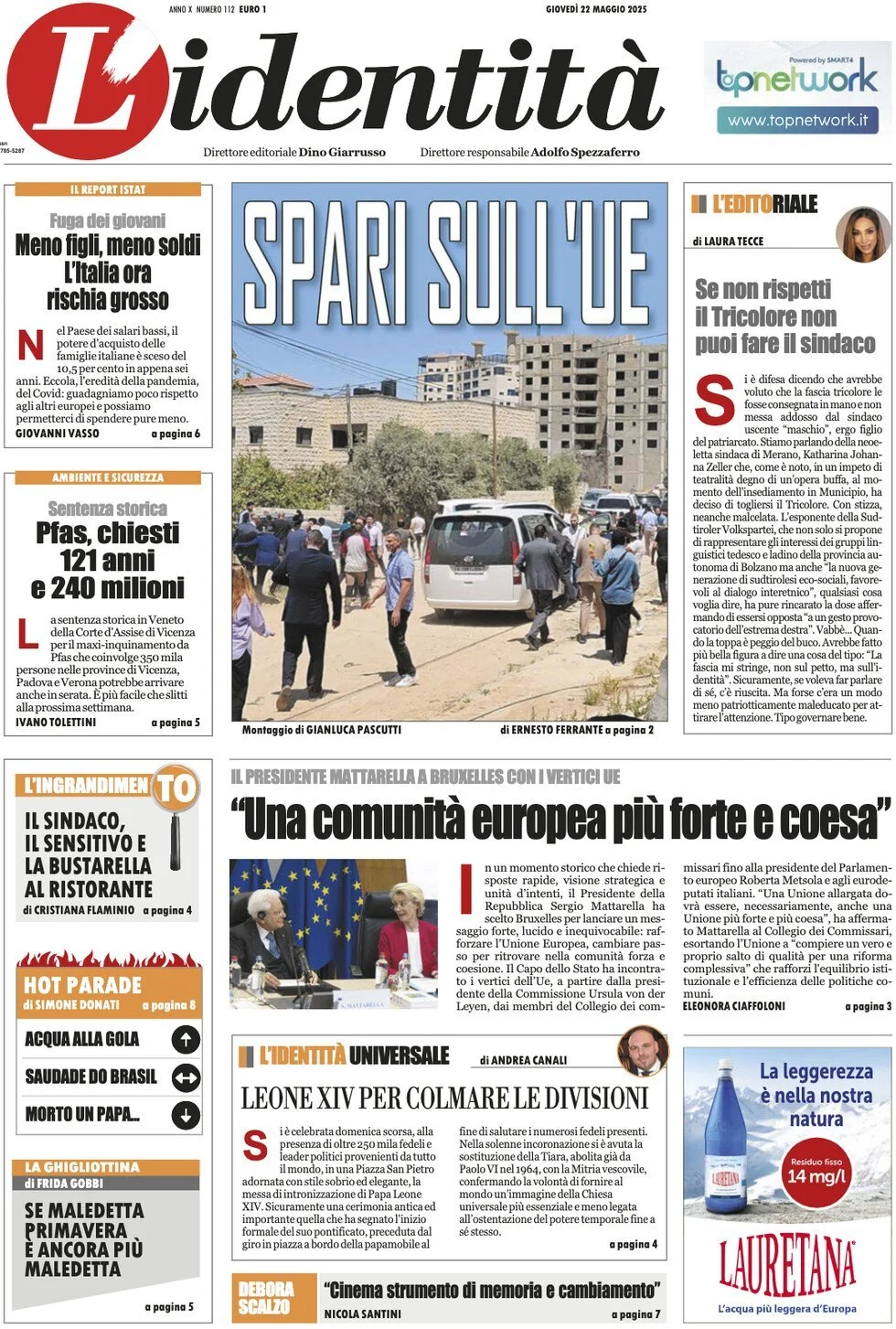 Prima-pagina-l-identita-edizione-di-oggi-22-05-2025