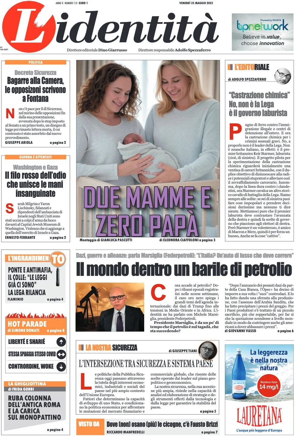 Prima-pagina-l-identita-edizione-di-oggi-23-05-2025