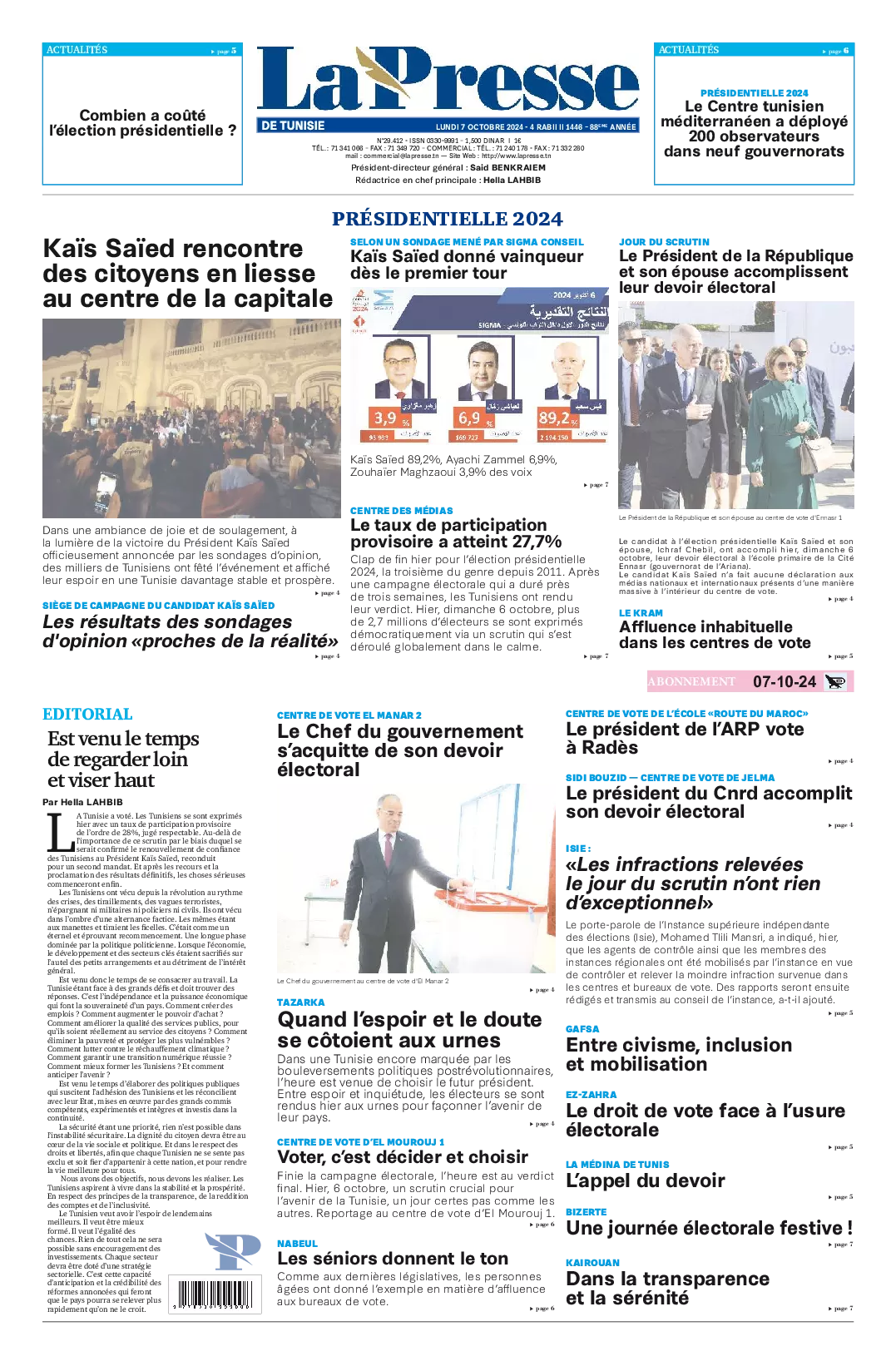 Prima-pagina-del-la-presse-edizione-di-oggi-2024-10-07