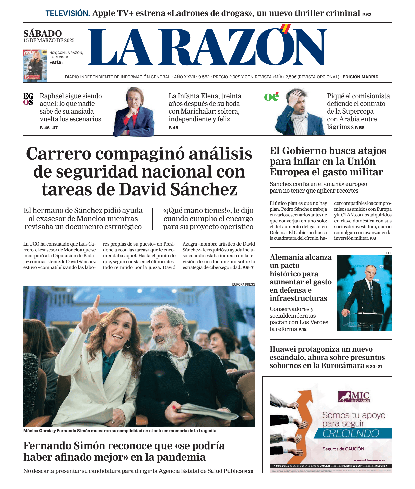 Prima-pagina-la-razon-oggi-edizione-di-oggi-20250315