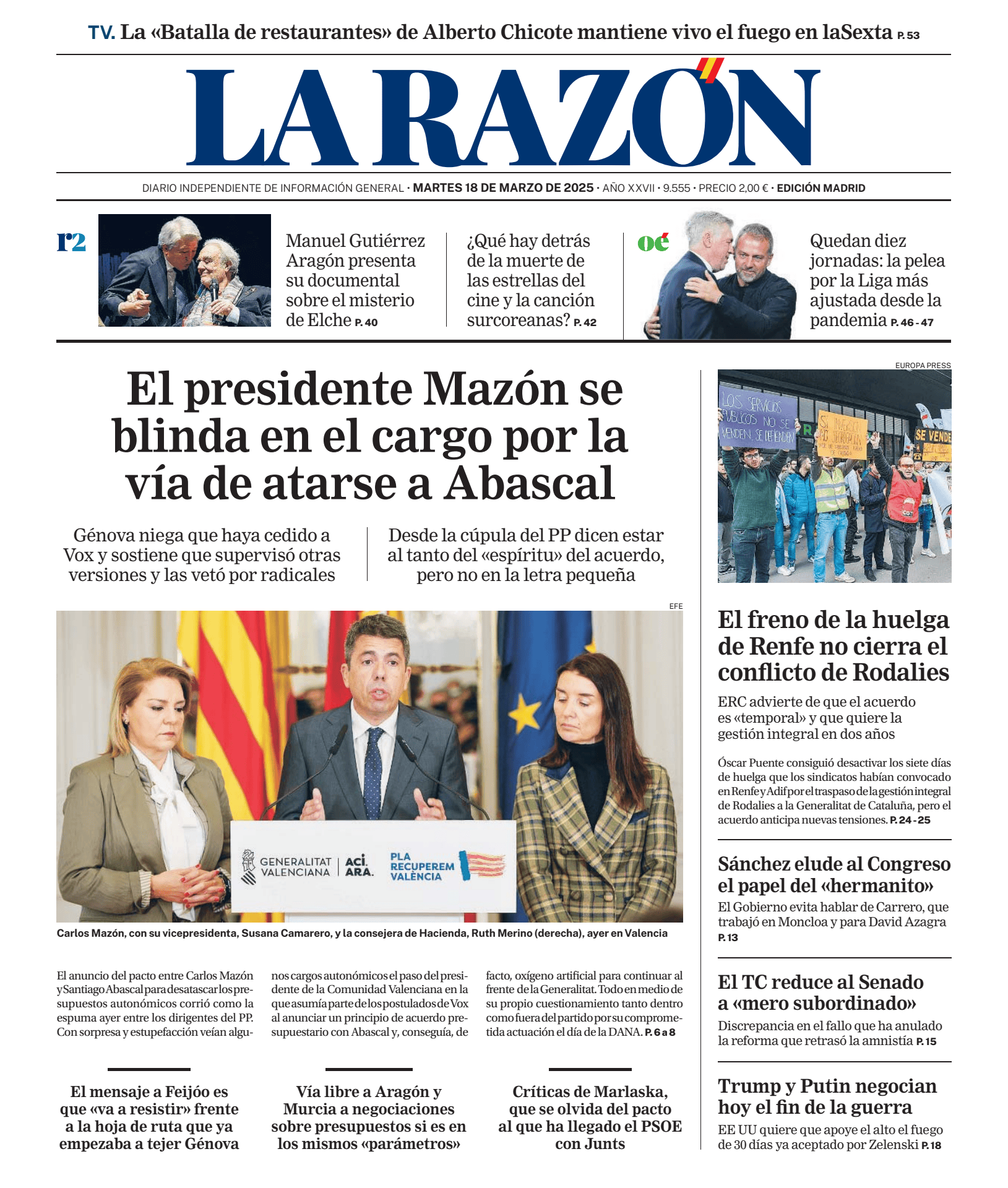 Prima-pagina-la-razon-oggi-edizione-di-oggi-20250318