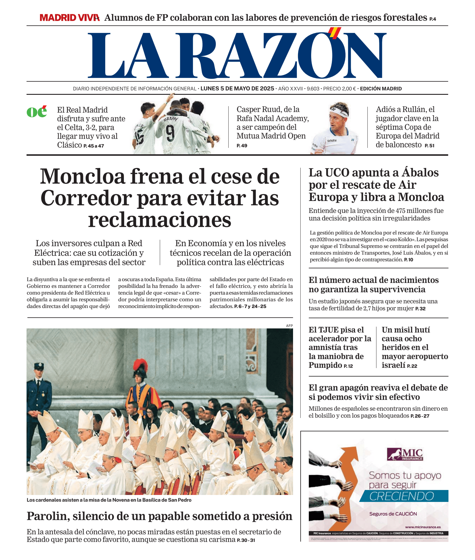 Prima-pagina-la-razon-oggi-edizione-di-oggi-20250505