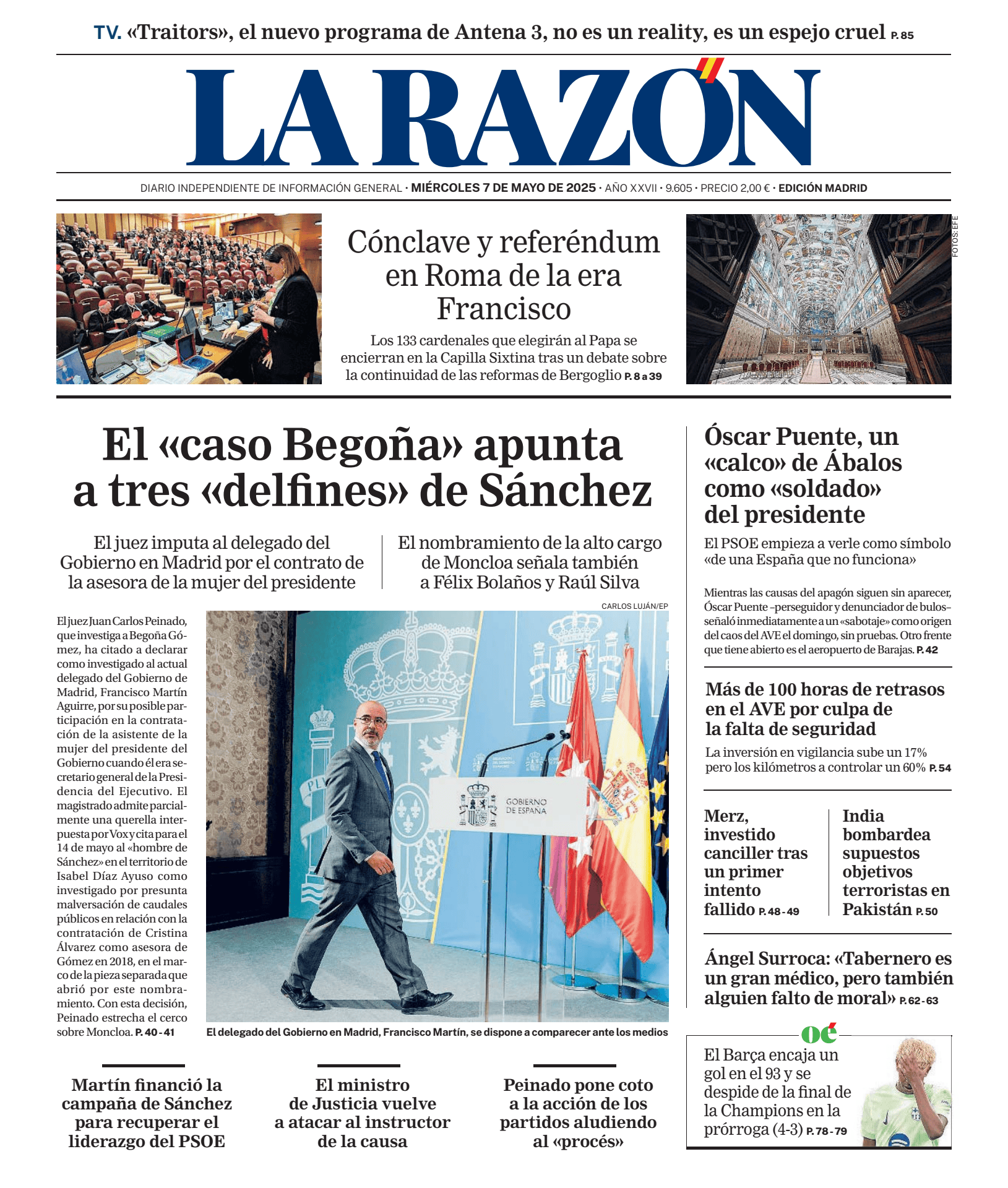 Prima-pagina-la-razon-oggi-edizione-di-oggi-20250507