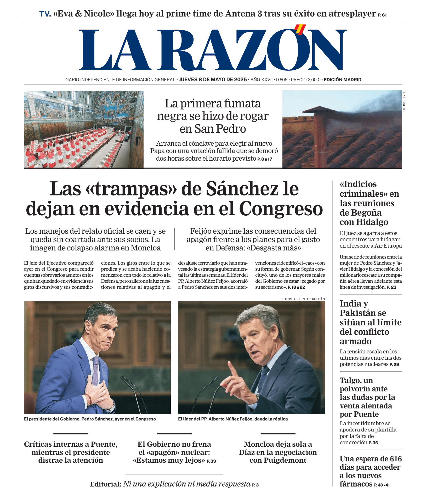 Prima-pagina-la-razon-oggi-edizione-di-oggi-20250508
