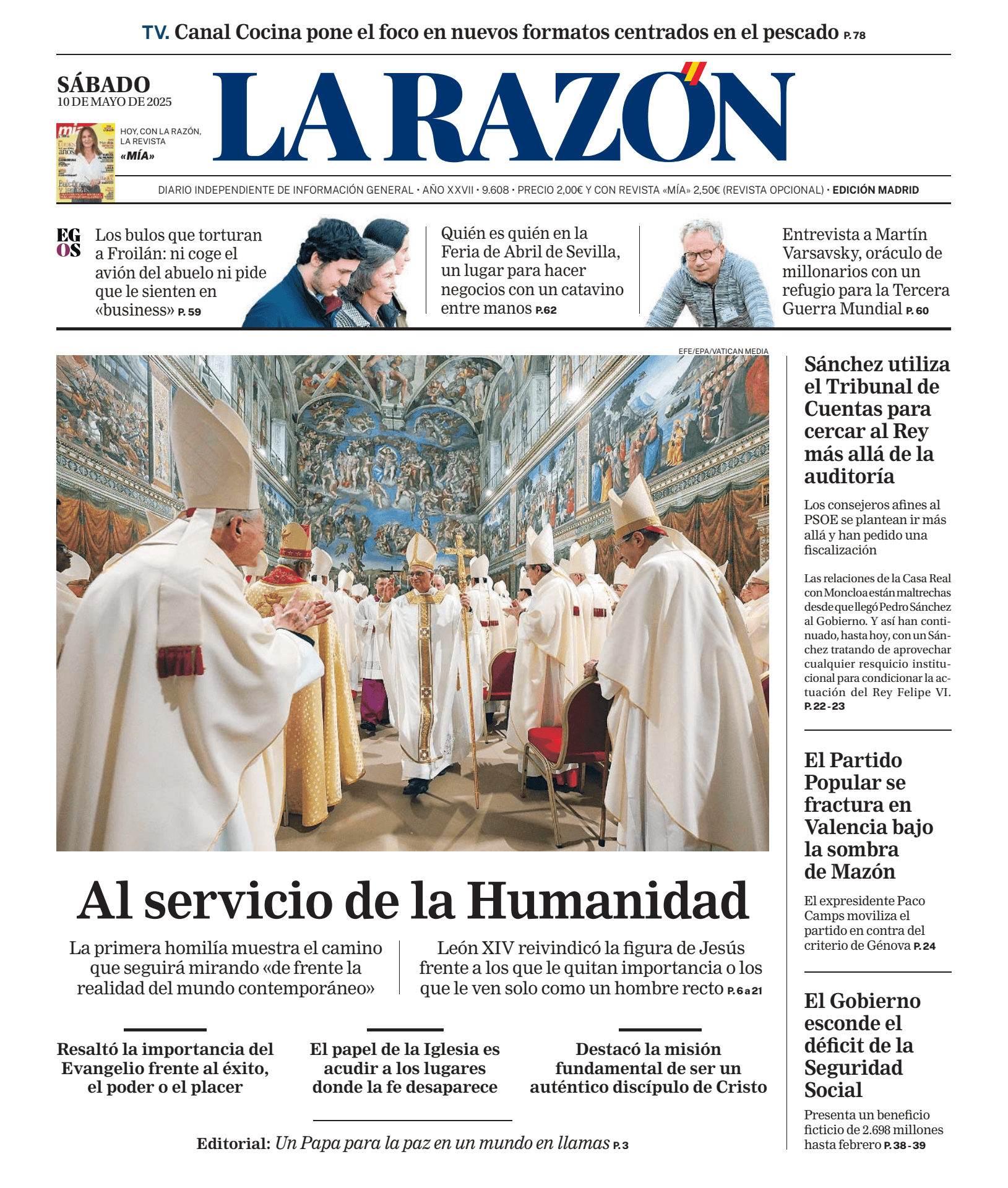 Prima-pagina-la-razon-oggi-edizione-di-oggi-20250510