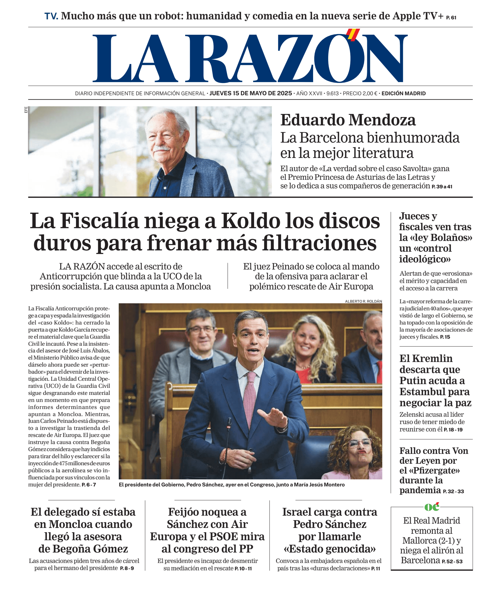 Prima-pagina-la-razon-oggi-edizione-di-oggi-20250515