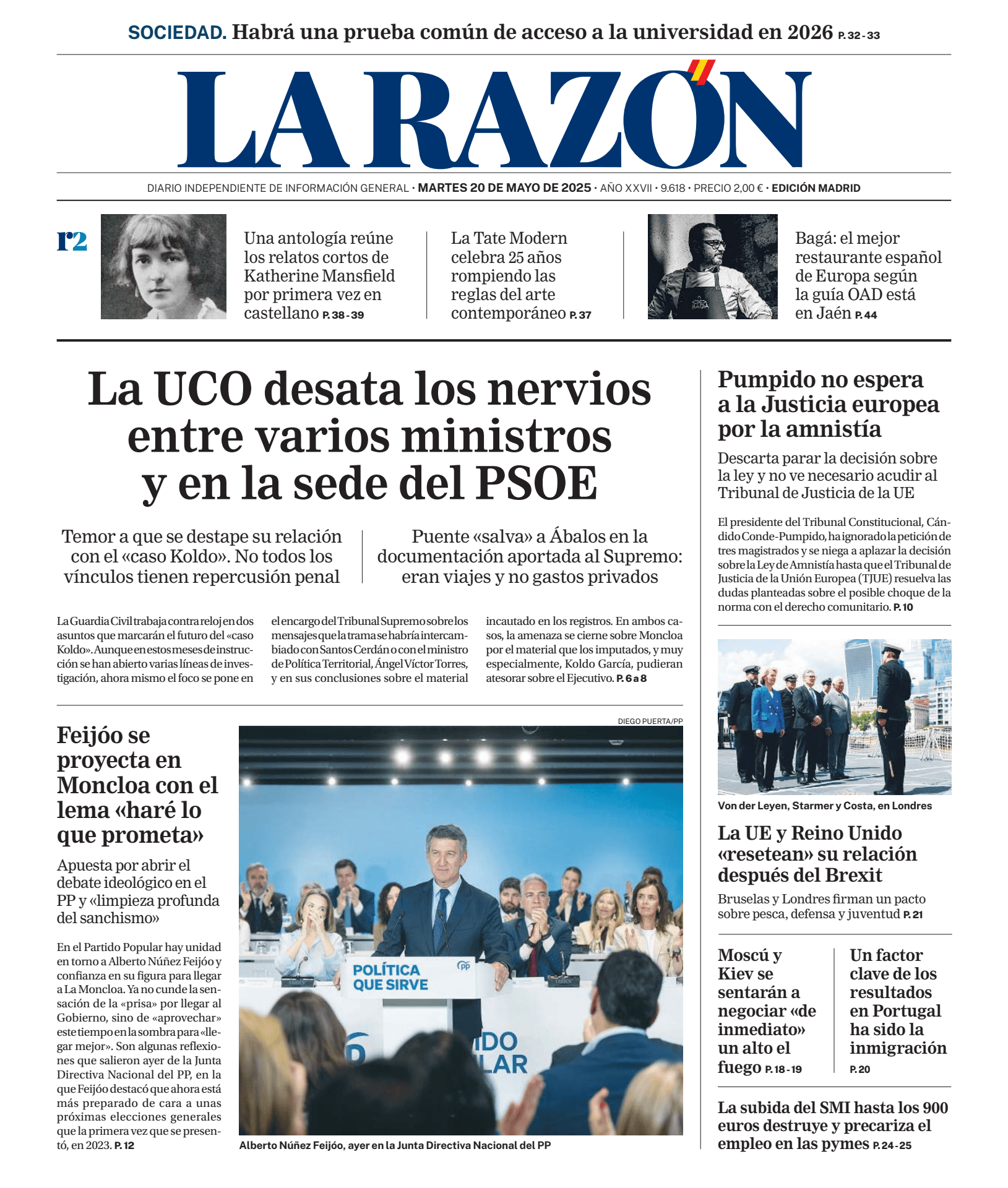 Prima-pagina-la-razon-oggi-edizione-di-oggi-20250520
