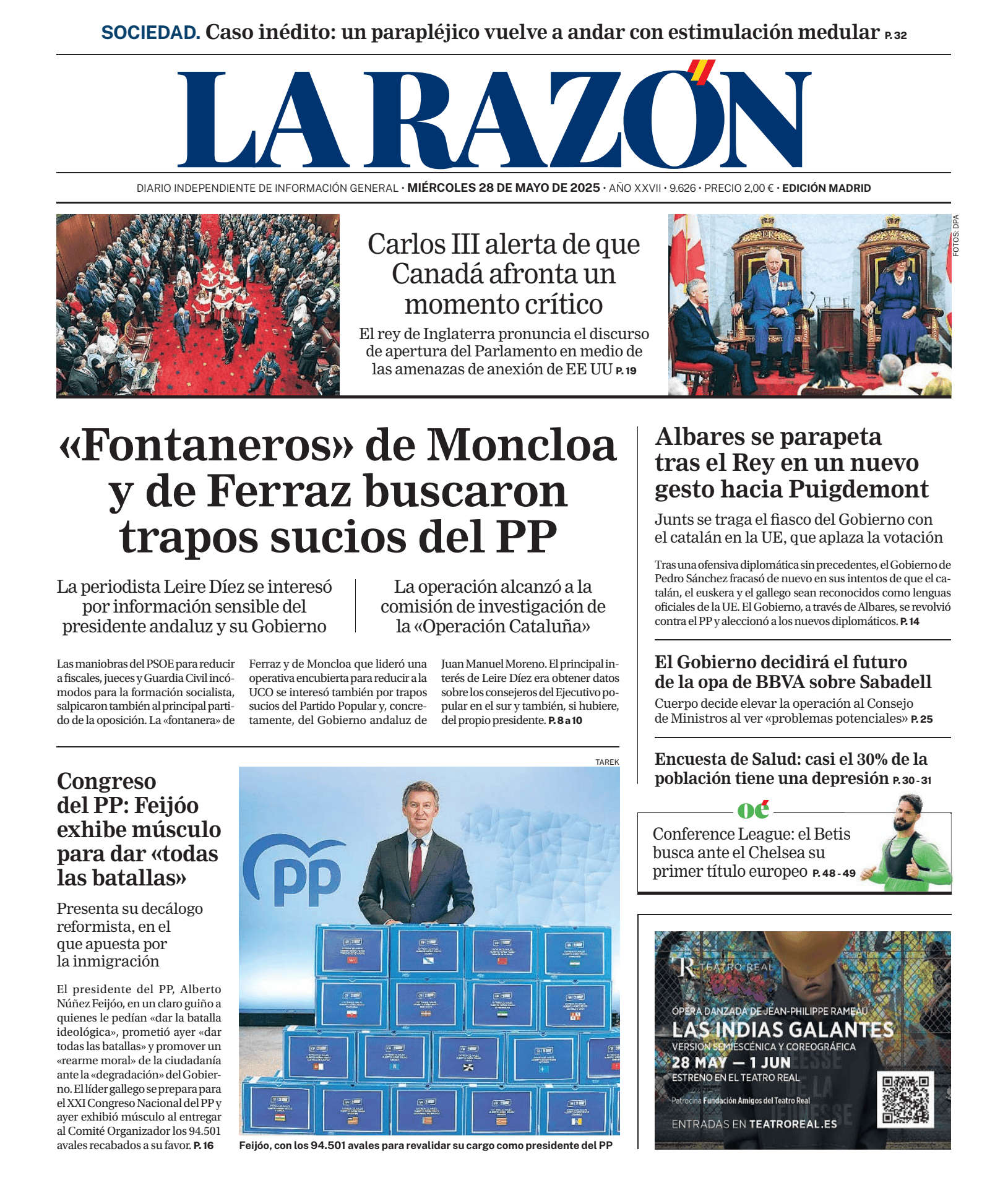Prima-pagina-la-razon-oggi-edizione-di-oggi-20250528