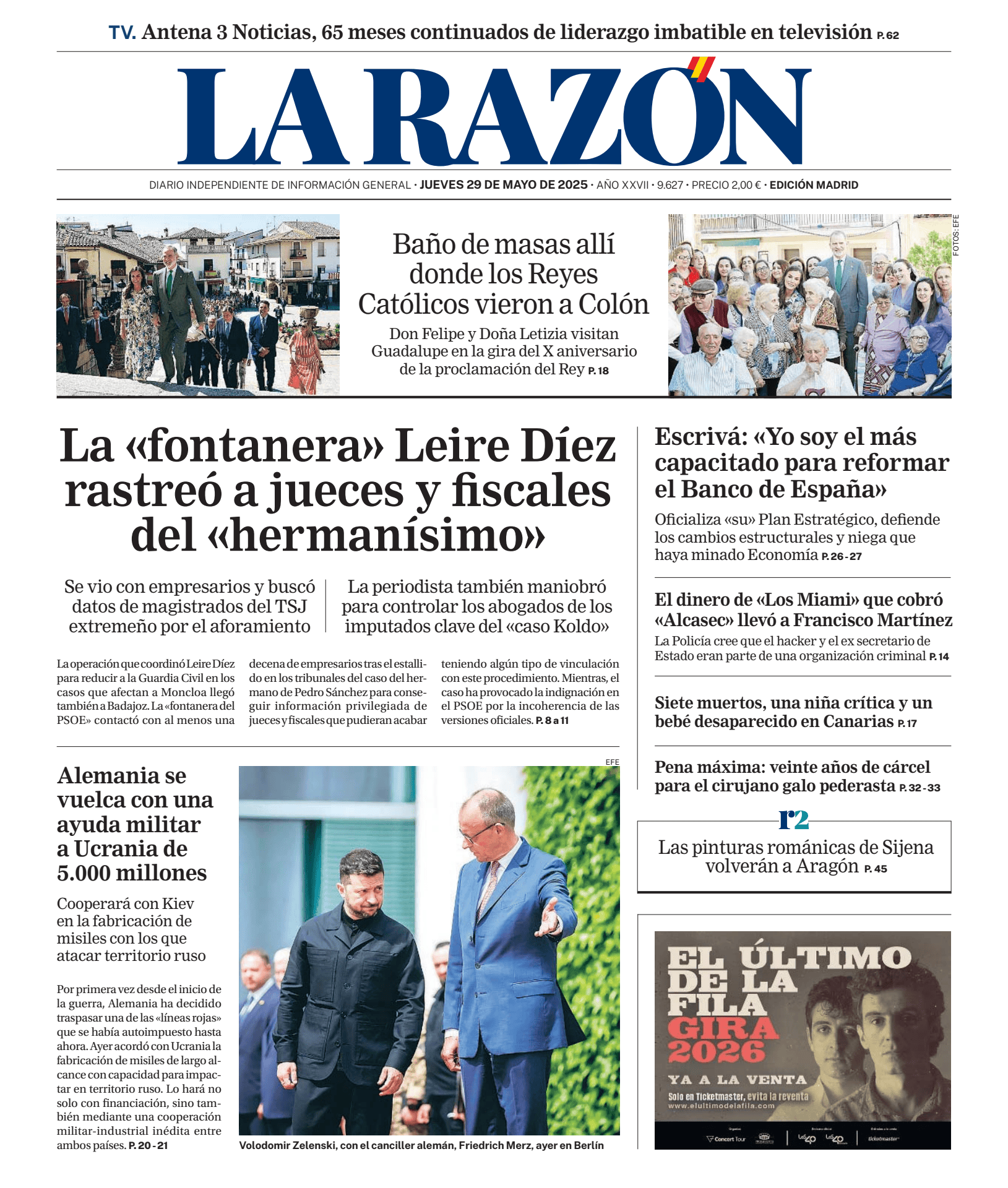 Prima-pagina-la-razon-oggi-edizione-di-oggi-20250529